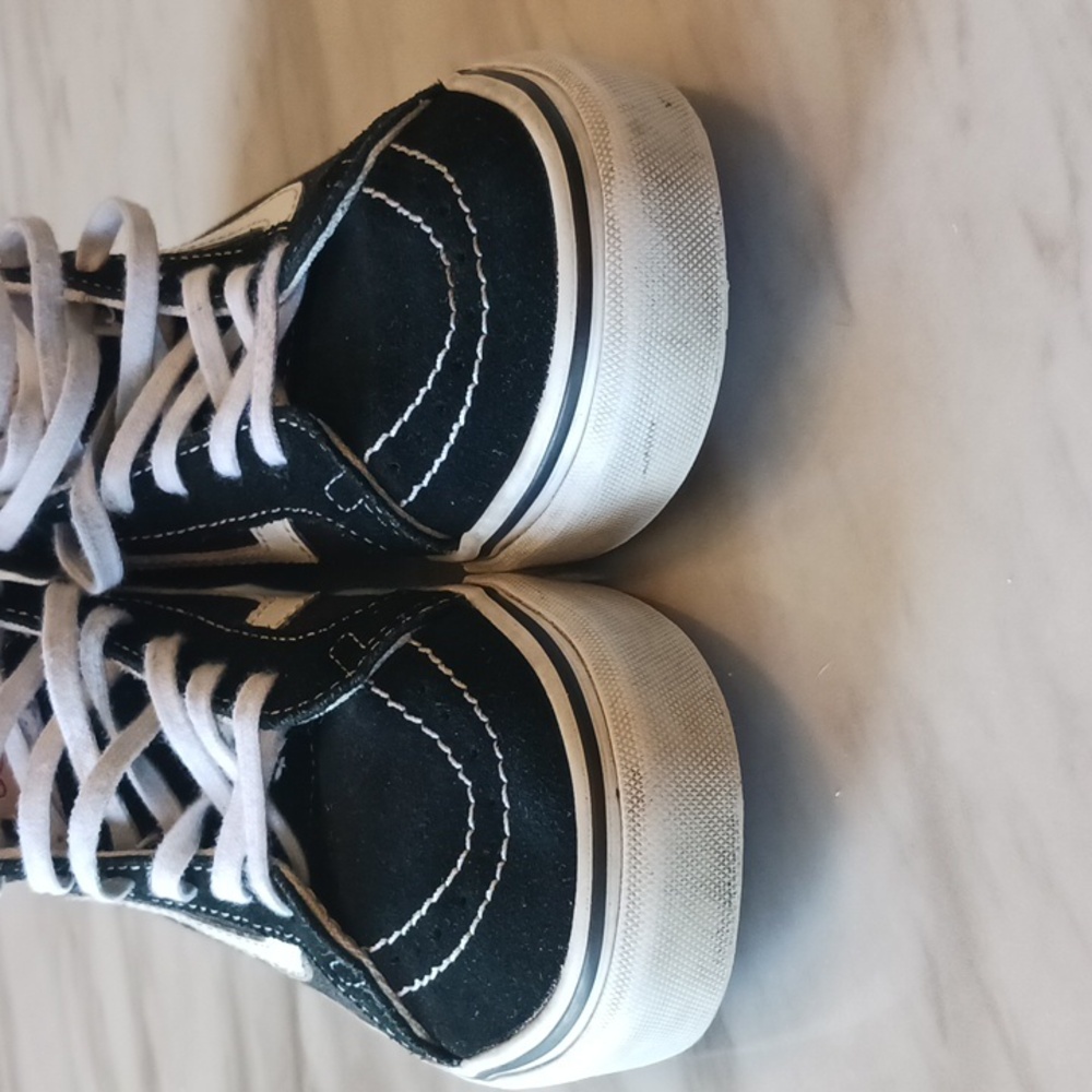 Vans Black and White High-Top Sneakers - Picture 7 of 8